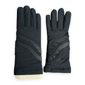 Navy Sheer Energy Driving Gloves by Leggs‎ Knit Lined Vintage One Size Fit NOS